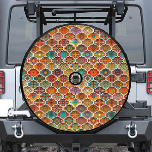 Ethnic Mandala Bohemian Pattern Print Tire Cover With Camera Hole