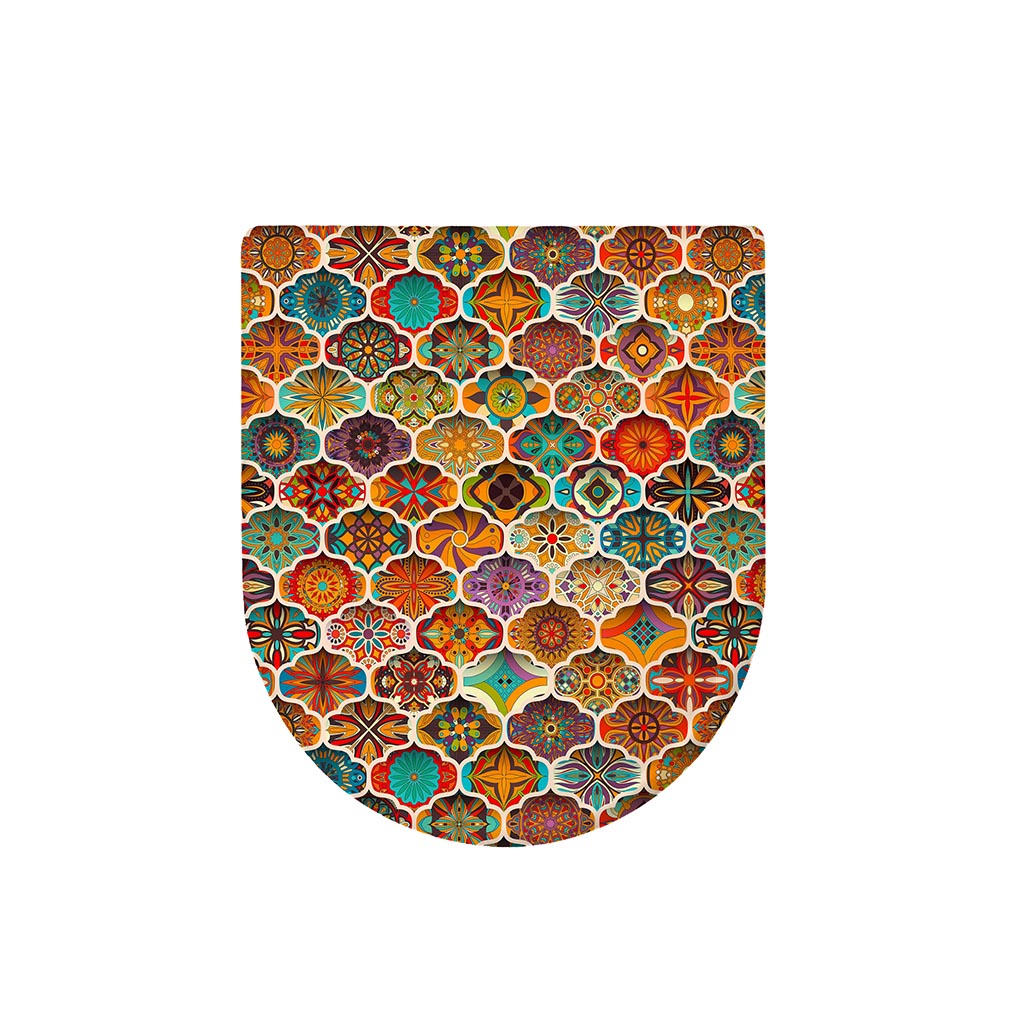 Ethnic Mandala Bohemian Pattern Print Toilet Lid Cover