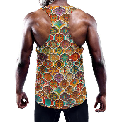 Ethnic Mandala Bohemian Pattern Print Training Tank Top