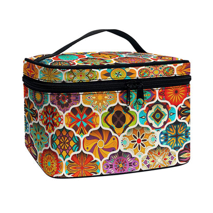 Ethnic Mandala Bohemian Pattern Print Travel Makeup Bag