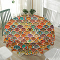 Ethnic Mandala Bohemian Pattern Print Waterproof Round Tablecloth