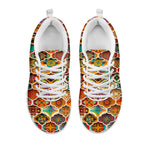 Ethnic Mandala Bohemian Pattern Print White Running Shoes