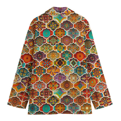Ethnic Mandala Bohemian Pattern Print Women's Blazer