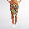 Ethnic Mandala Bohemian Pattern Print Women's Capri Leggings