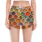 Ethnic Mandala Bohemian Pattern Print Women's Split Running Shorts