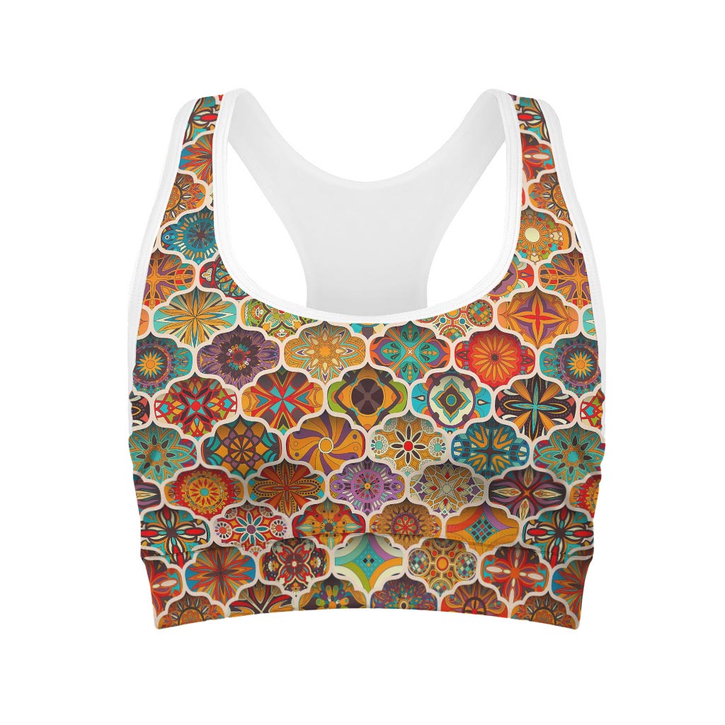 Ethnic Mandala Bohemian Pattern Print Women's Sports Bra