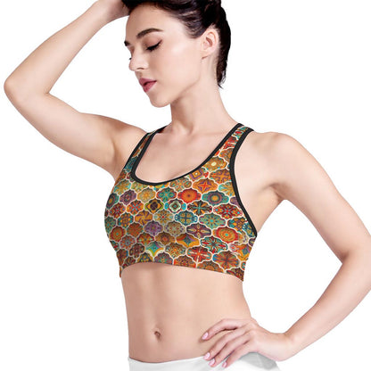Ethnic Mandala Bohemian Pattern Print Women's Sports Bra