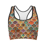 Ethnic Mandala Bohemian Pattern Print Women's Sports Bra