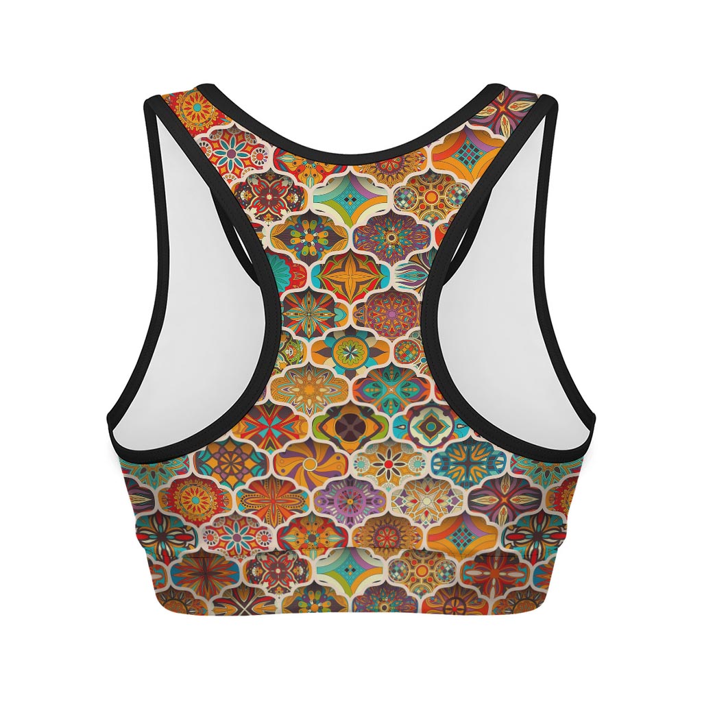 Ethnic Mandala Bohemian Pattern Print Women's Sports Bra