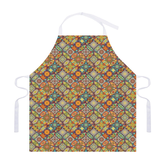 Ethnic Mandala Patchwork Pattern Print Adjustable Apron