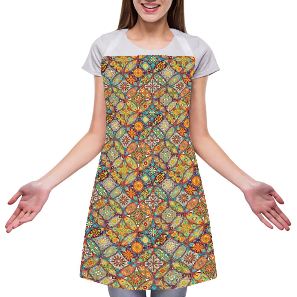 Ethnic Mandala Patchwork Pattern Print Adjustable Apron
