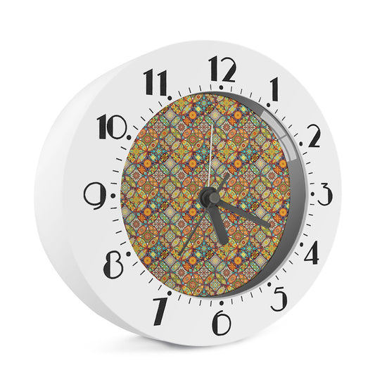 Ethnic Mandala Patchwork Pattern Print Alarm Clock