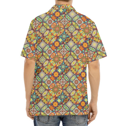 Ethnic Mandala Patchwork Pattern Print Aloha Shirt