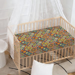 Ethnic Mandala Patchwork Pattern Print Baby Crib Sheet