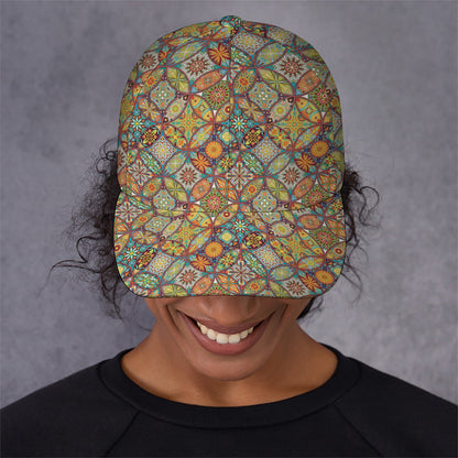 Ethnic Mandala Patchwork Pattern Print Baseball Cap