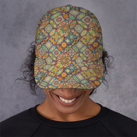 Ethnic Mandala Patchwork Pattern Print Baseball Cap