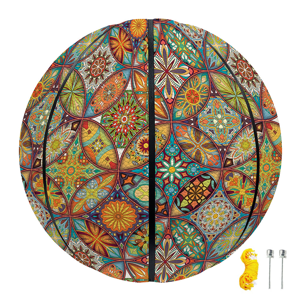 Ethnic Mandala Patchwork Pattern Print Basketball