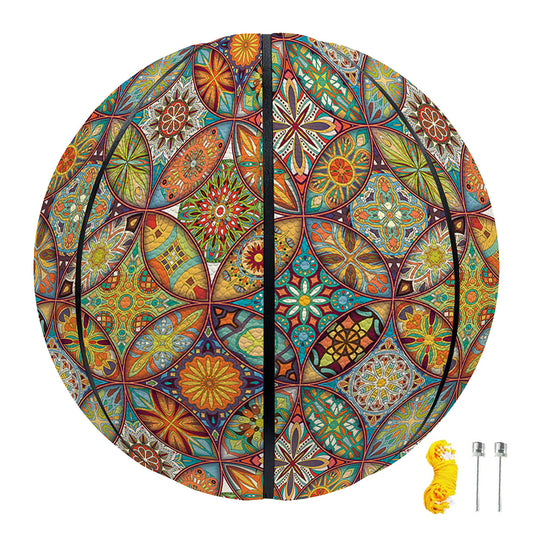 Ethnic Mandala Patchwork Pattern Print Basketball