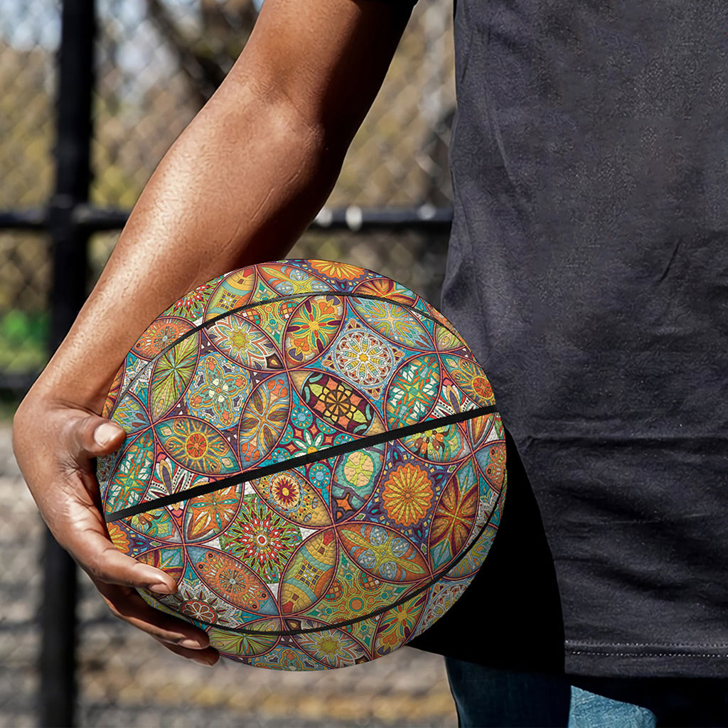 Ethnic Mandala Patchwork Pattern Print Basketball