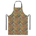 Ethnic Mandala Patchwork Pattern Print Bib Apron With Pocket