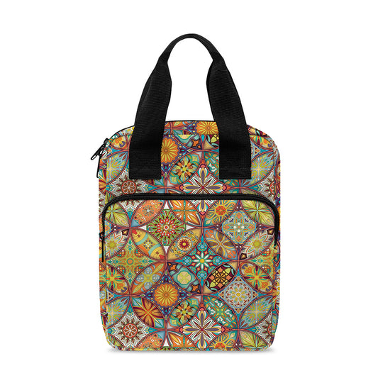 Ethnic Mandala Patchwork Pattern Print Bible Tote Bag