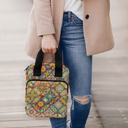 Ethnic Mandala Patchwork Pattern Print Bible Tote Bag