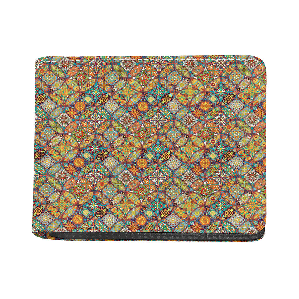 Ethnic Mandala Patchwork Pattern Print Bifold Wallet