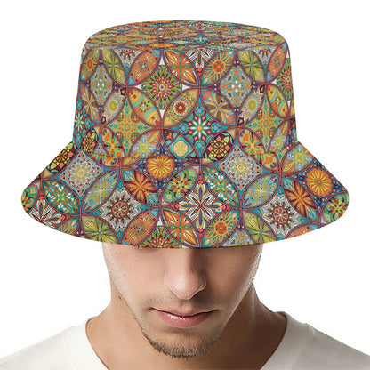 Ethnic Mandala Patchwork Pattern Print Bucket Hat