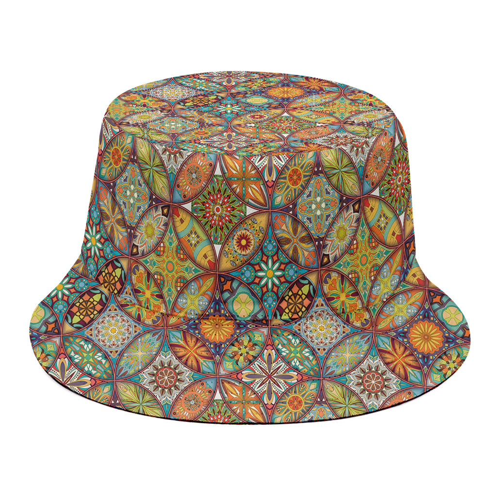 Ethnic Mandala Patchwork Pattern Print Bucket Hat