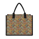 Ethnic Mandala Patchwork Pattern Print Canvas Tote Bag
