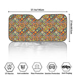 Ethnic Mandala Patchwork Pattern Print Car Windshield Sun Shade