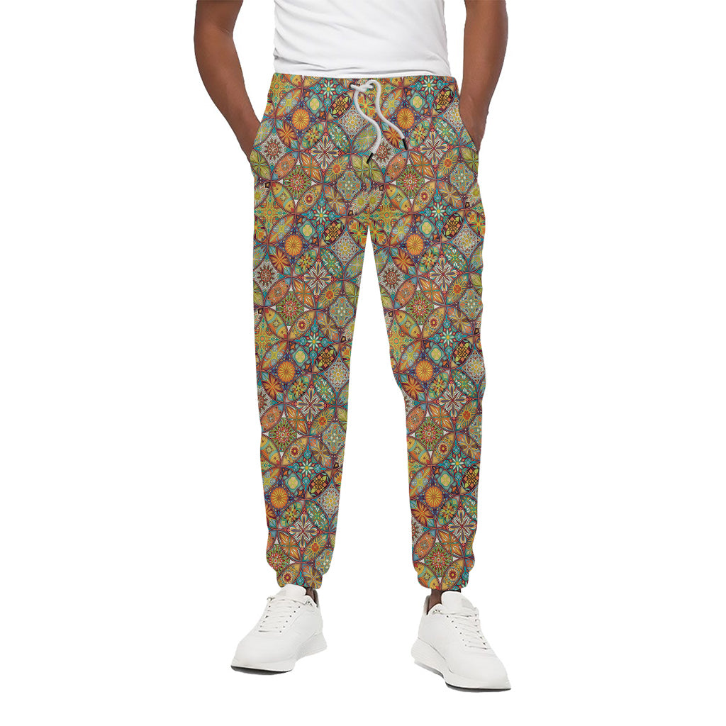 Ethnic Mandala Patchwork Pattern Print Cotton Pants