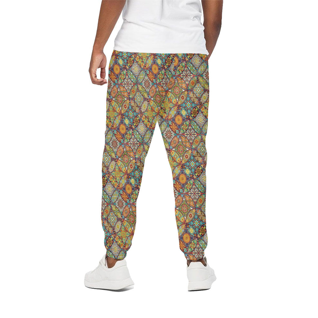 Ethnic Mandala Patchwork Pattern Print Cotton Pants