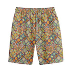Ethnic Mandala Patchwork Pattern Print Cotton Shorts
