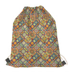 Ethnic Mandala Patchwork Pattern Print Drawstring Bag