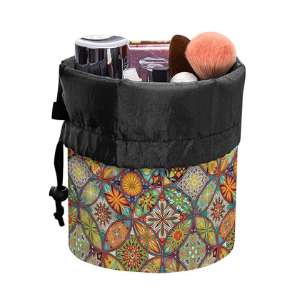 Ethnic Mandala Patchwork Pattern Print Drawstring Makeup Bag