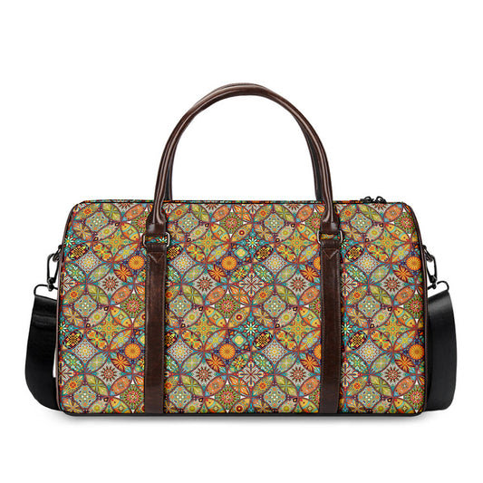 Ethnic Mandala Patchwork Pattern Print Duffle Bag