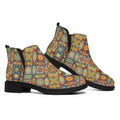 Ethnic Mandala Patchwork Pattern Print Flat Ankle Boots