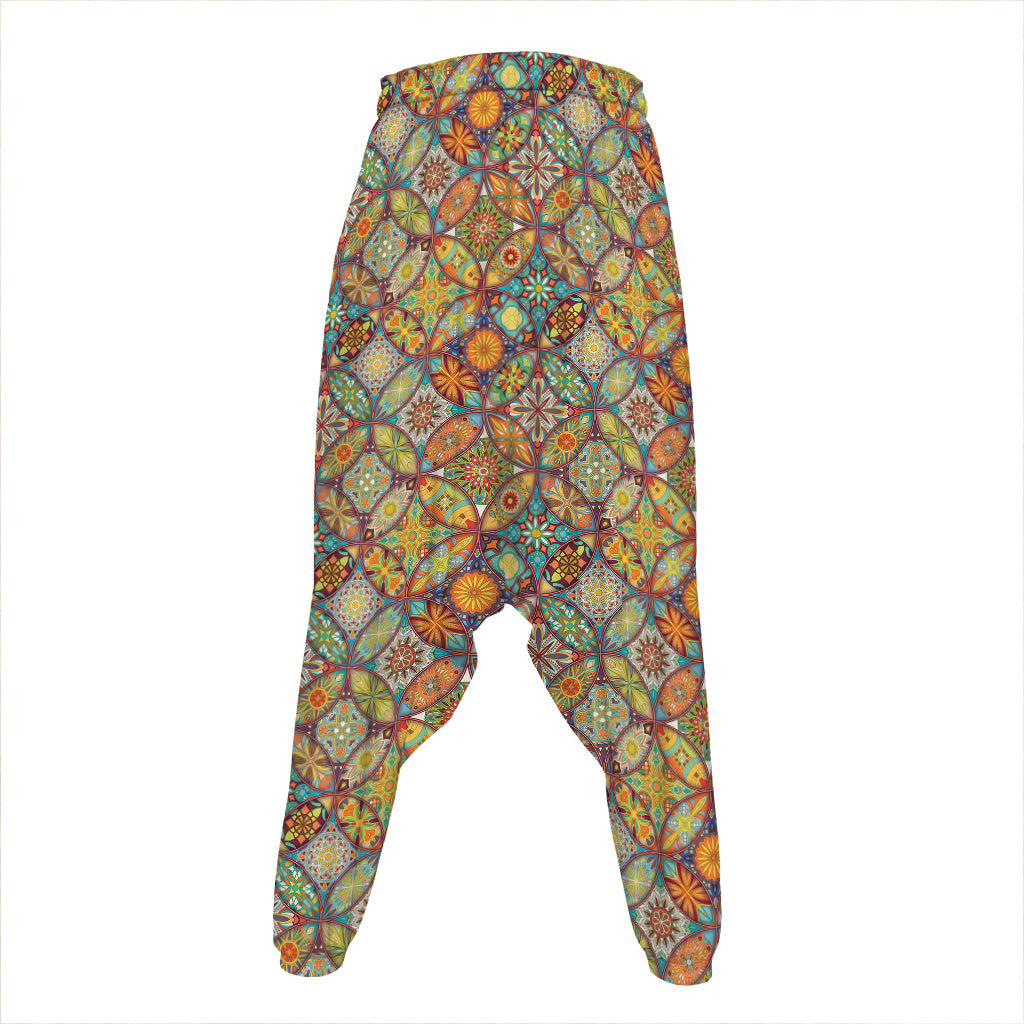 Ethnic Mandala Patchwork Pattern Print Hammer Pants