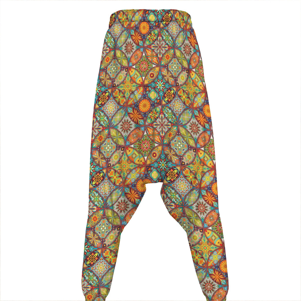 Ethnic Mandala Patchwork Pattern Print Hammer Pants