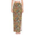 Ethnic Mandala Patchwork Pattern Print High Slit Maxi Skirt