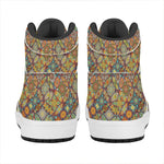 Ethnic Mandala Patchwork Pattern Print High Top Leather Sneakers