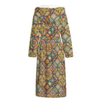Ethnic Mandala Patchwork Pattern Print Hooded Bathrobe