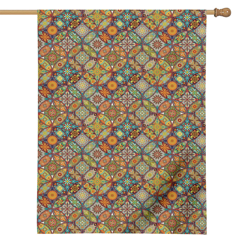 Ethnic Mandala Patchwork Pattern Print House Flag