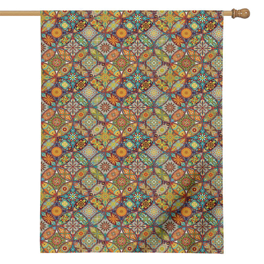 Ethnic Mandala Patchwork Pattern Print House Flag