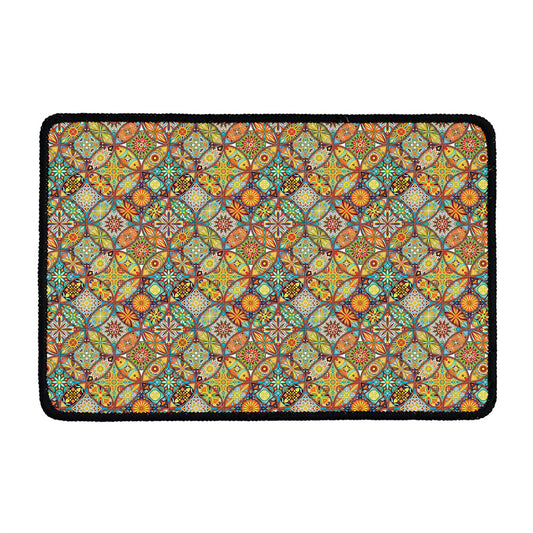 Ethnic Mandala Patchwork Pattern Print Kitchen Mat