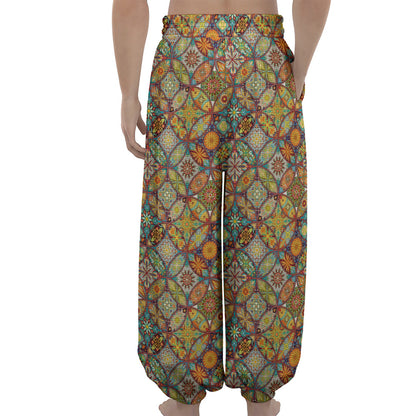 Ethnic Mandala Patchwork Pattern Print Lantern Pants