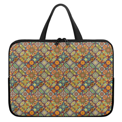 Ethnic Mandala Patchwork Pattern Print Laptop Sleeve With Handle