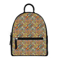 Ethnic Mandala Patchwork Pattern Print Leather Backpack