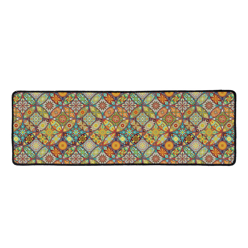 Ethnic Mandala Patchwork Pattern Print Long Kitchen Mat